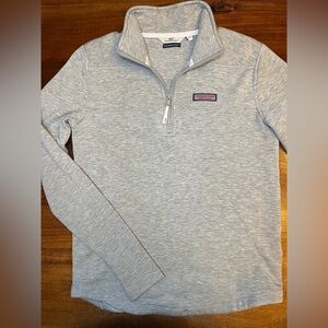Women’s Gray Vineyard Vines Shep Shirt  Long Sleeve Quarter Zip Size XS